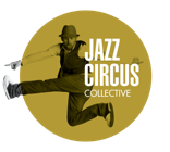 Jazz Circus Collective logo voor mobiele layout.